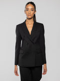 2026 New Arrival Giacca Doppio Petto in Fresco Lana Nero