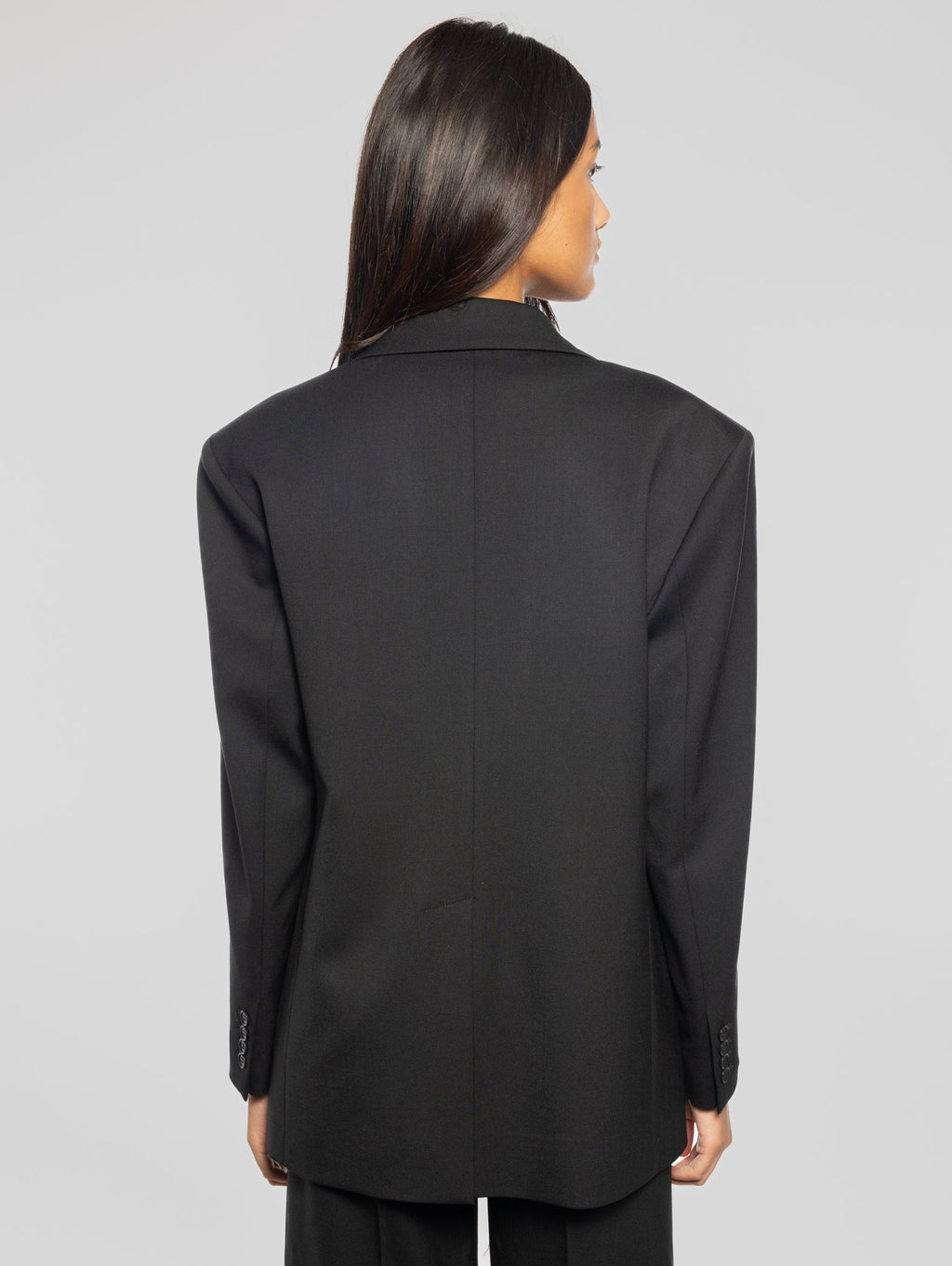 2026 New Arrival Giacca Oversize in Fresco Lana Nero