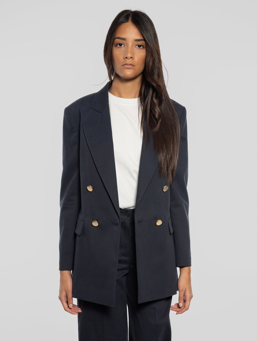 2026 New Arrival Giacca Doppio Petto Oversize Blu