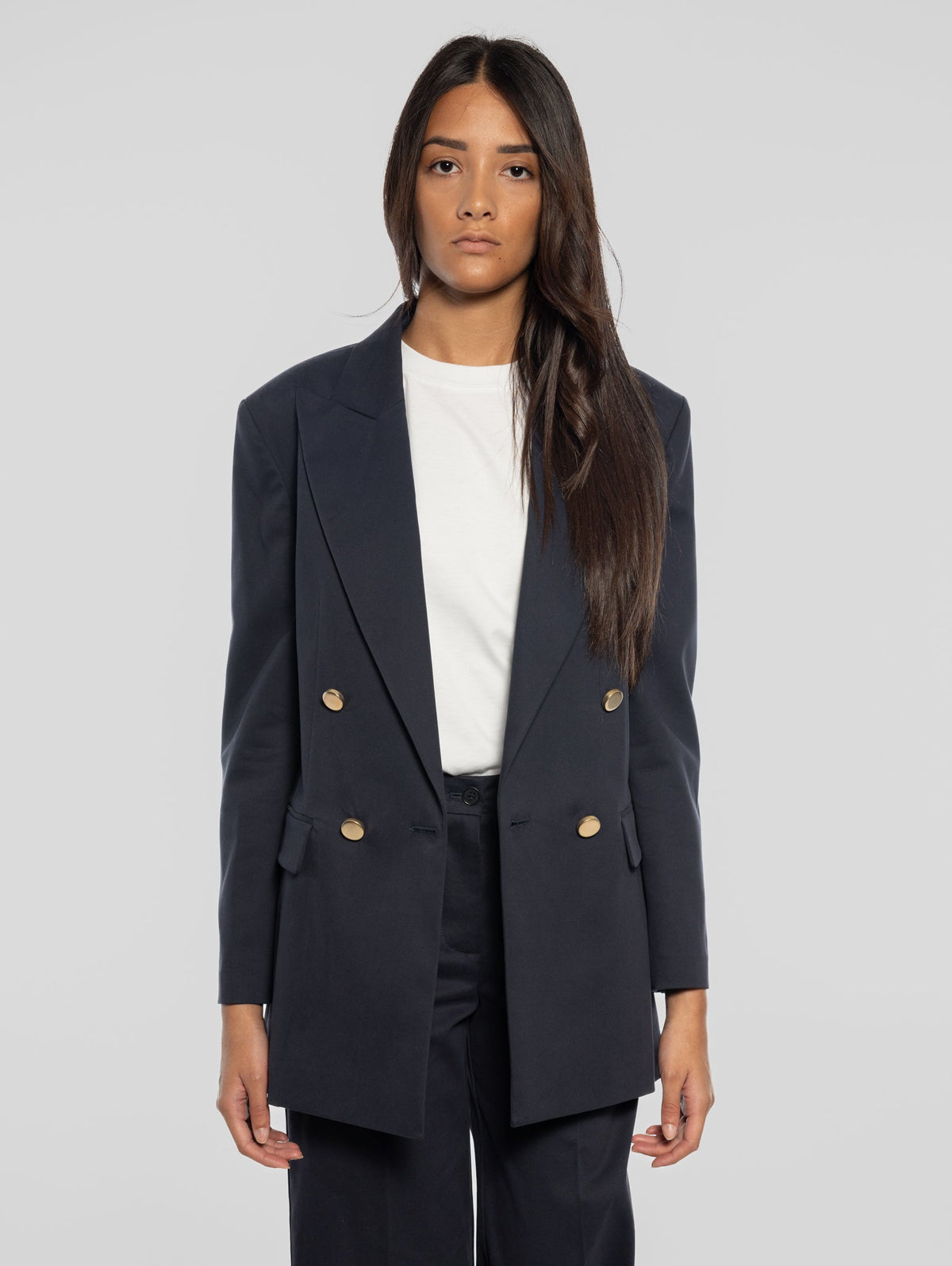 2026 New Arrival Giacca Doppio Petto Oversize Blu