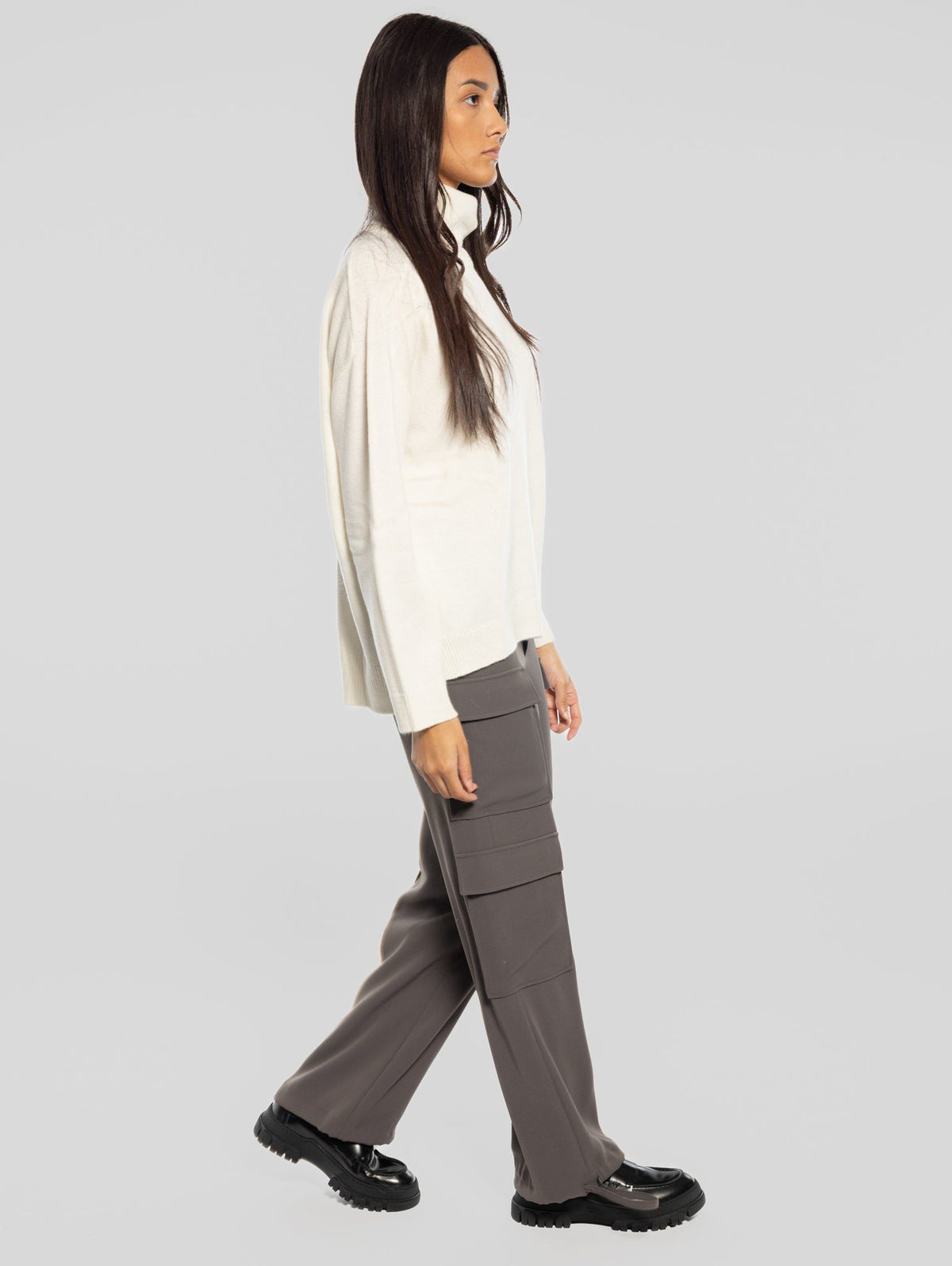 2026 New Arrival Pantaloni Cargo Ampi Pietra