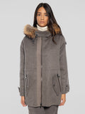 2026 New Arrival Cappotto con Cappuccio in Double di Lana Marrone