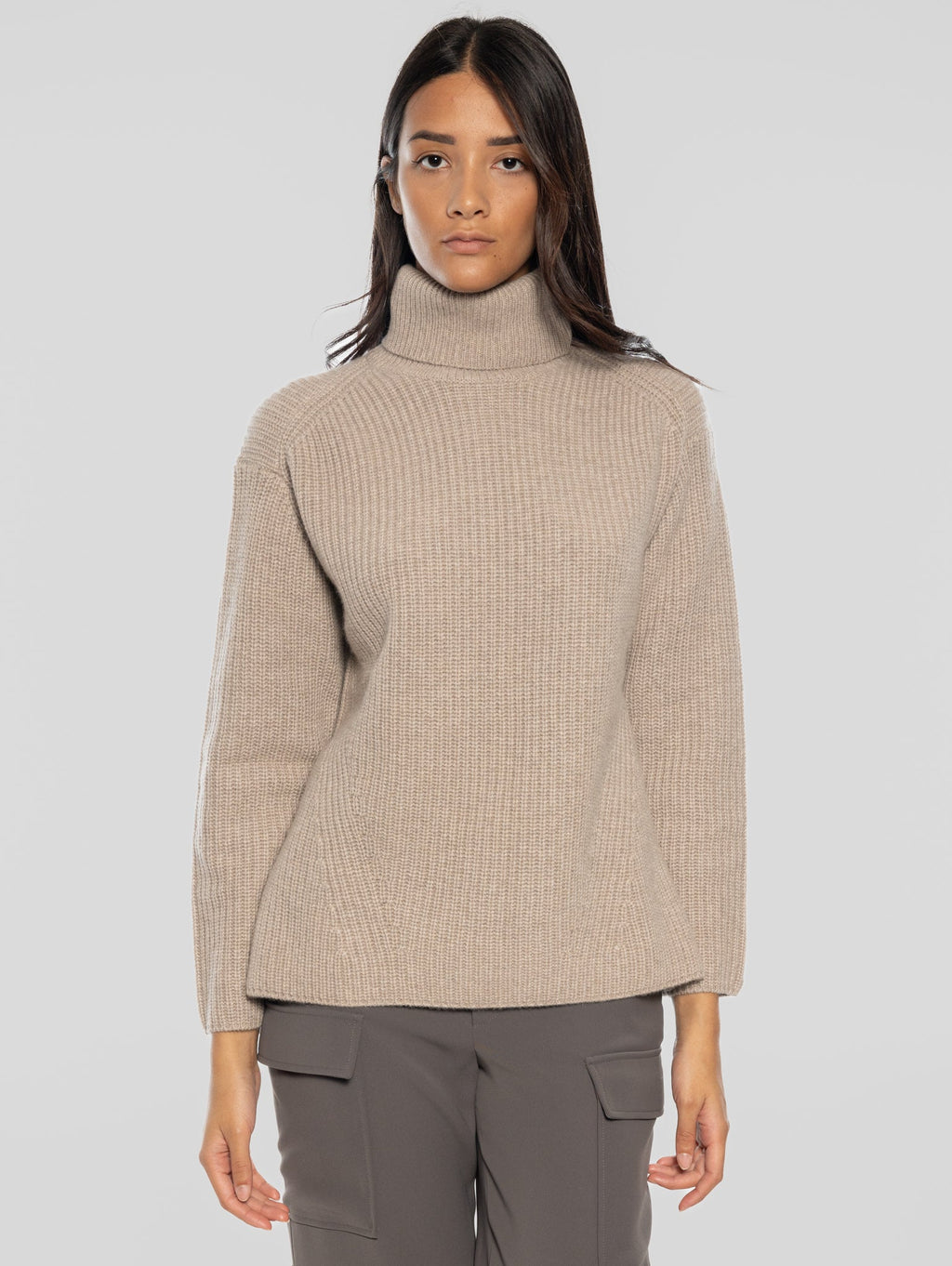 2026 New Arrival Maglia Collo Alto in Cashmere Beige