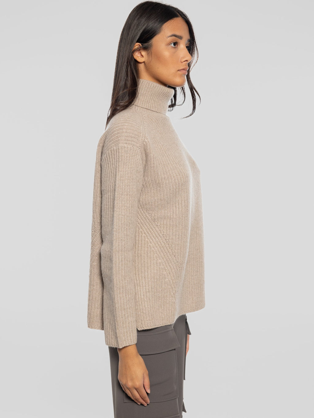 2026 New Arrival Maglia Collo Alto in Cashmere Beige