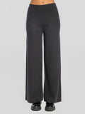 2026 New Arrival Pantaloni con Gamba Ampia in Lana Grigio