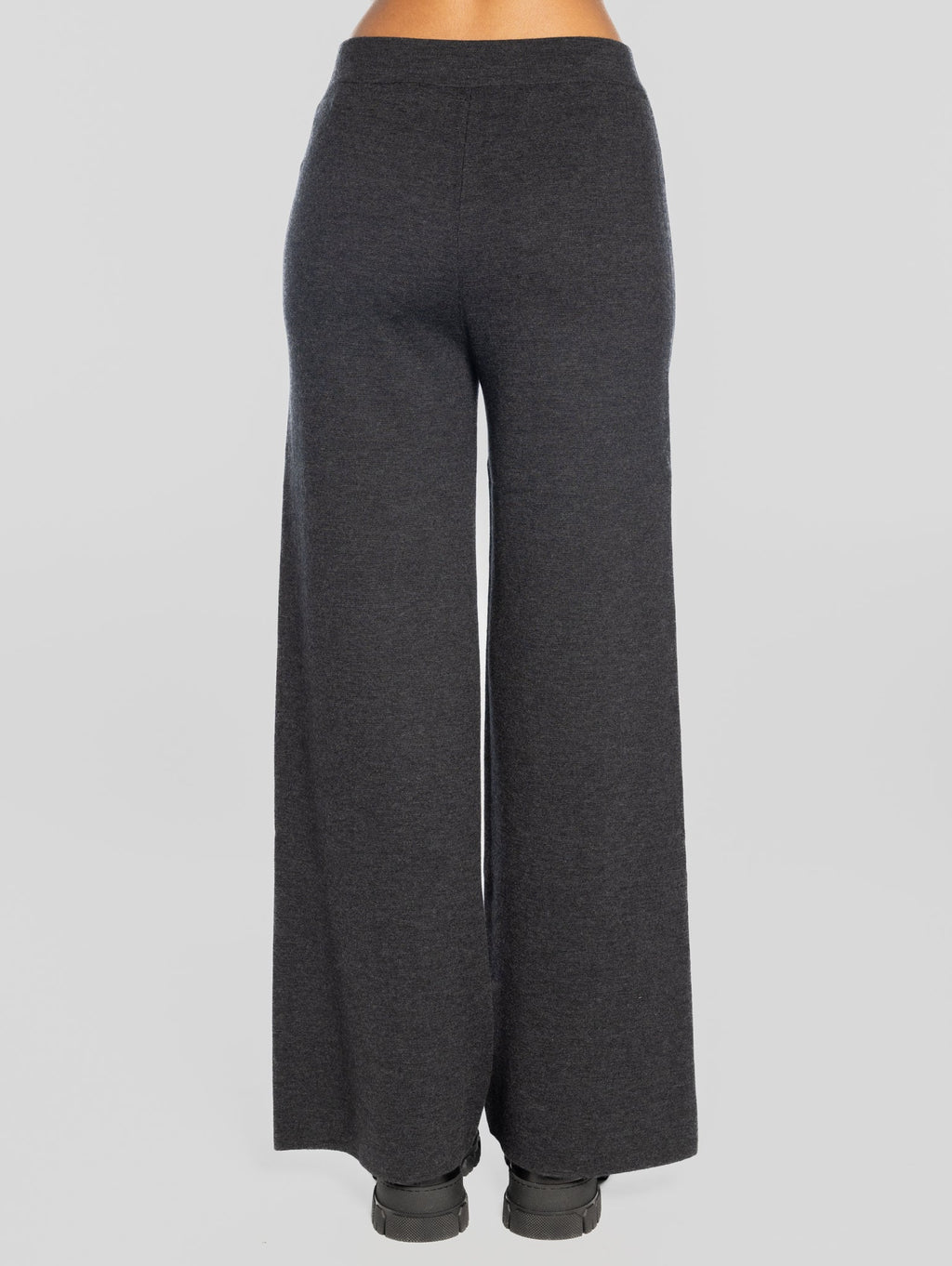 2026 New Arrival Pantaloni con Gamba Ampia in Lana Grigio