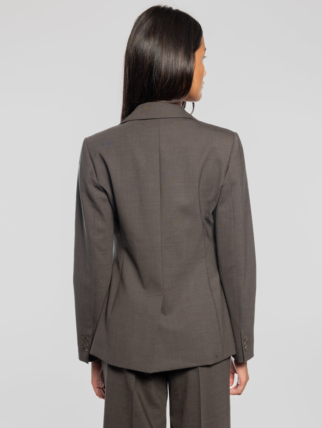 2026 New Arrival Giacca un Petto in Fresco Lana Marrone
