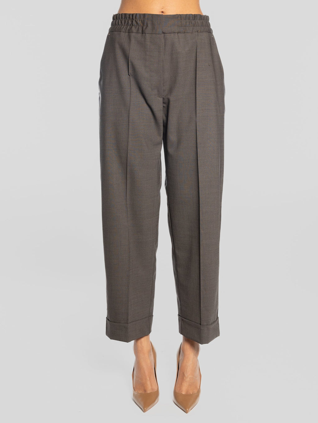 2026 New Arrival Pantaloni con Elastico in Vita Marrone