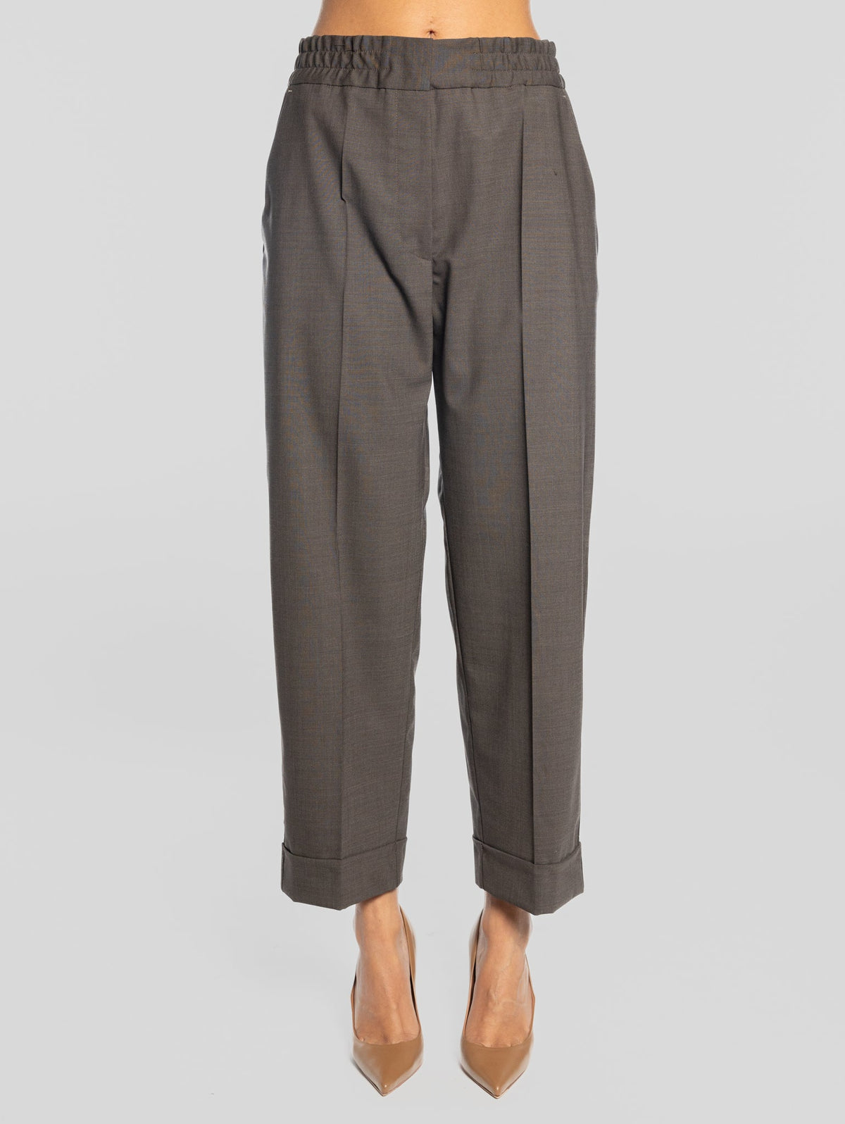 2026 New Arrival Pantaloni con Elastico in Vita Marrone