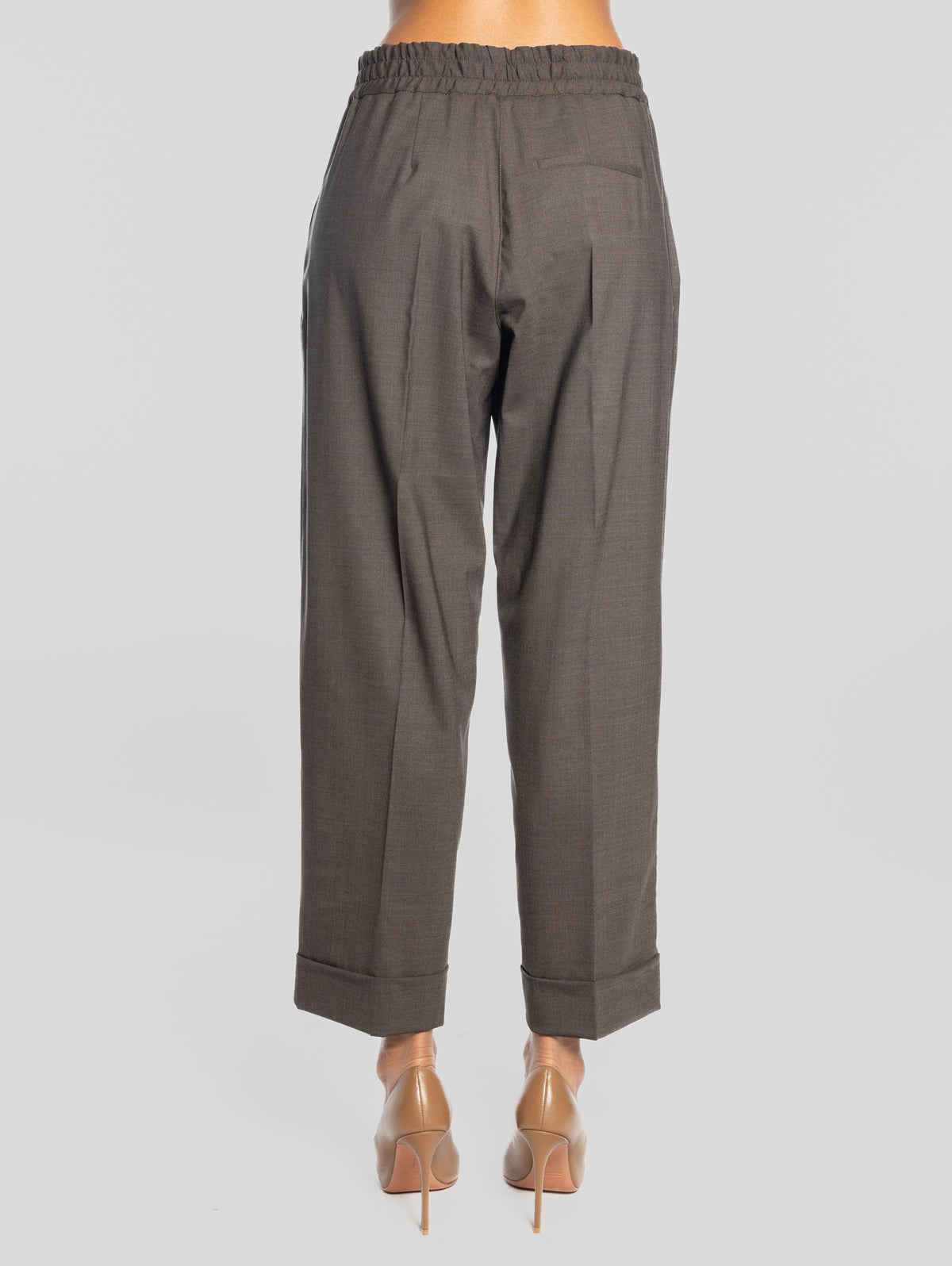 2026 New Arrival Pantaloni con Elastico in Vita Marrone