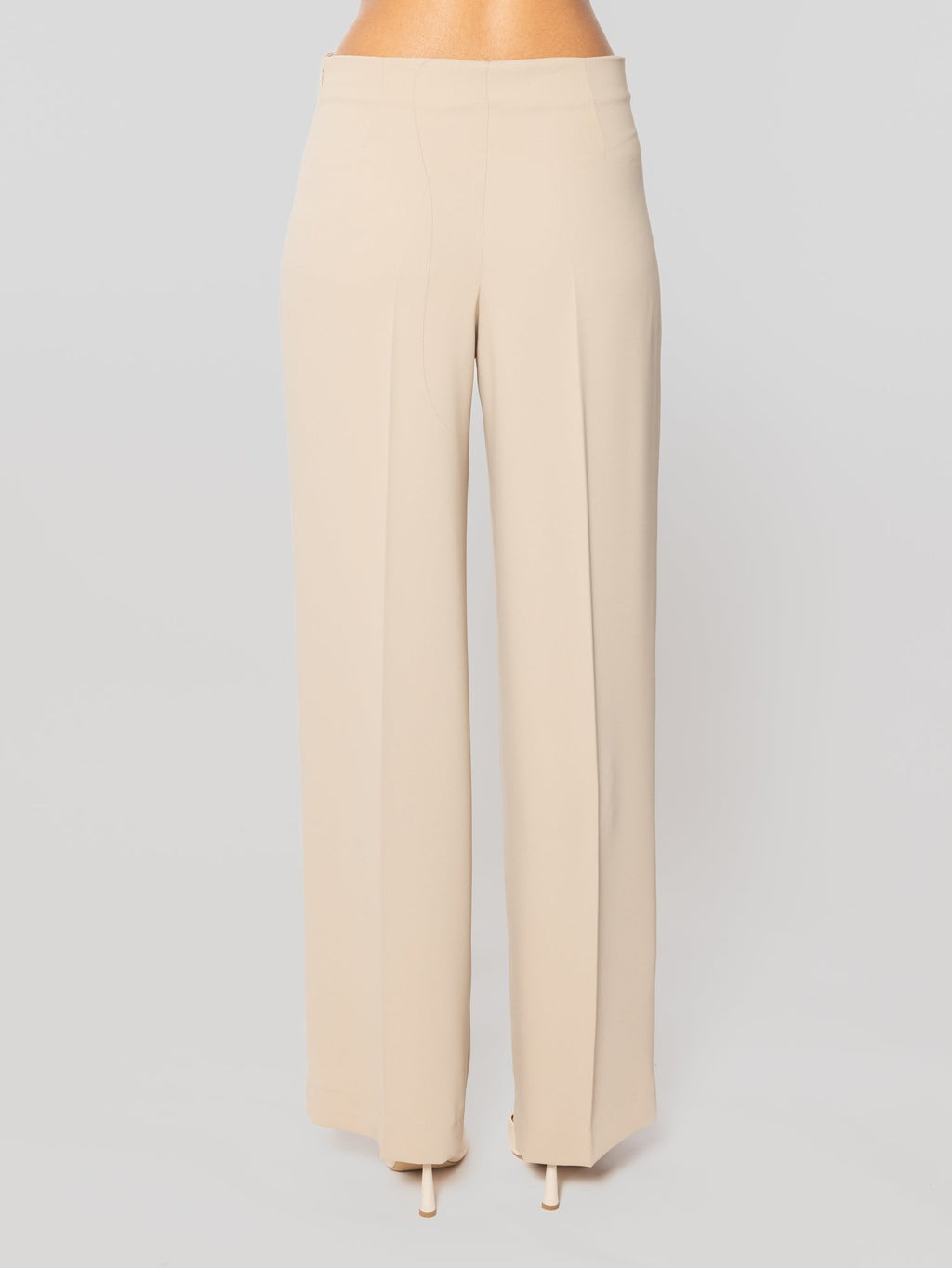 2026 New Arrival Pantaloni in Cady con Gamba Larga Sabbia