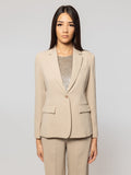 2026 New Arrival Giacca Monopetto in Cady Sabbia