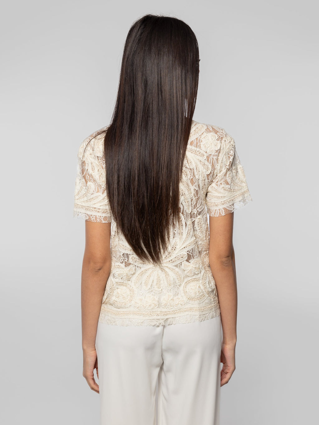 2026 New Arrival Blusa in Pizzo Macramè Ecrù