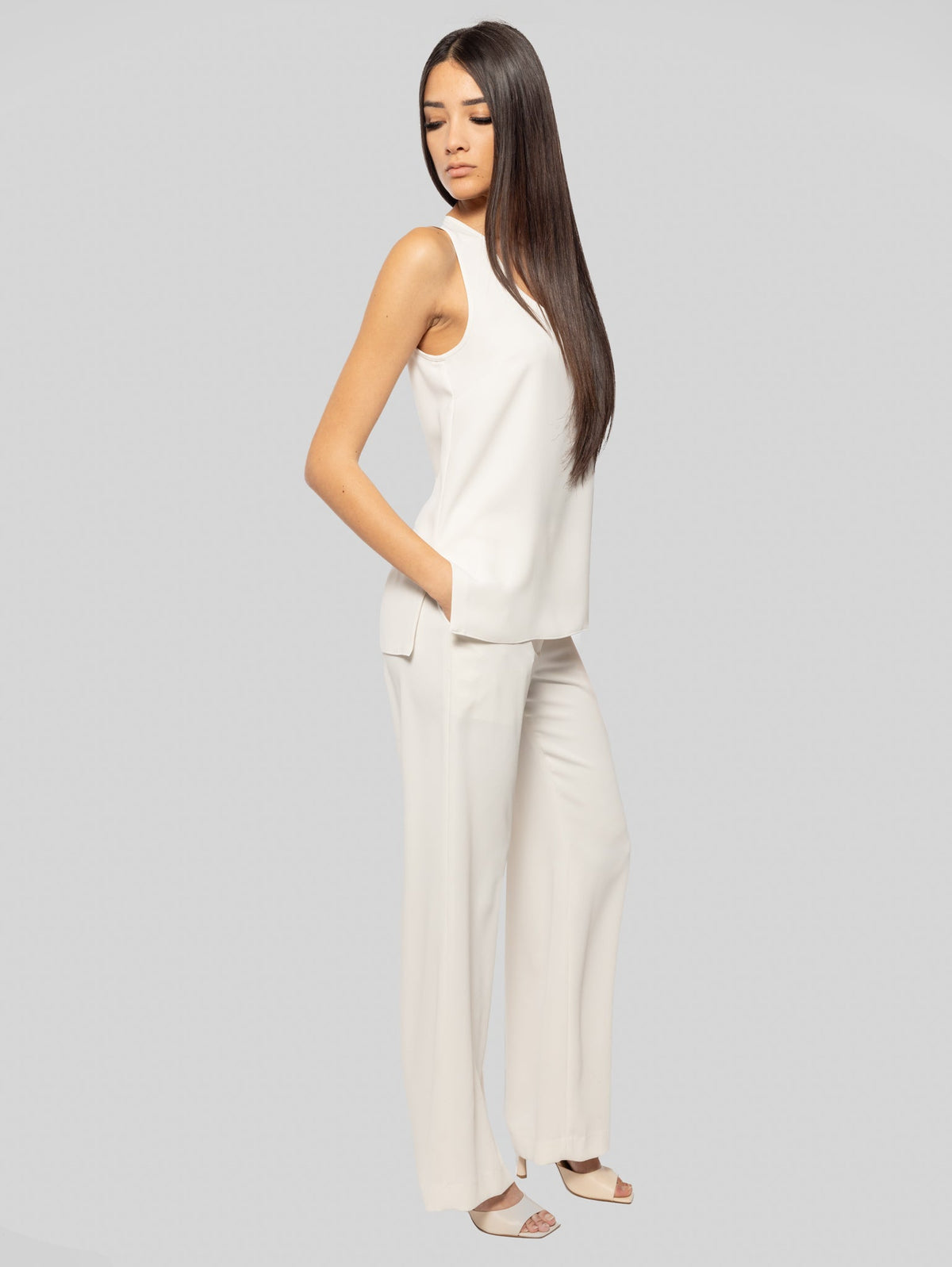 2026 New Arrival Pantaloni Palazzo in Cady Panna