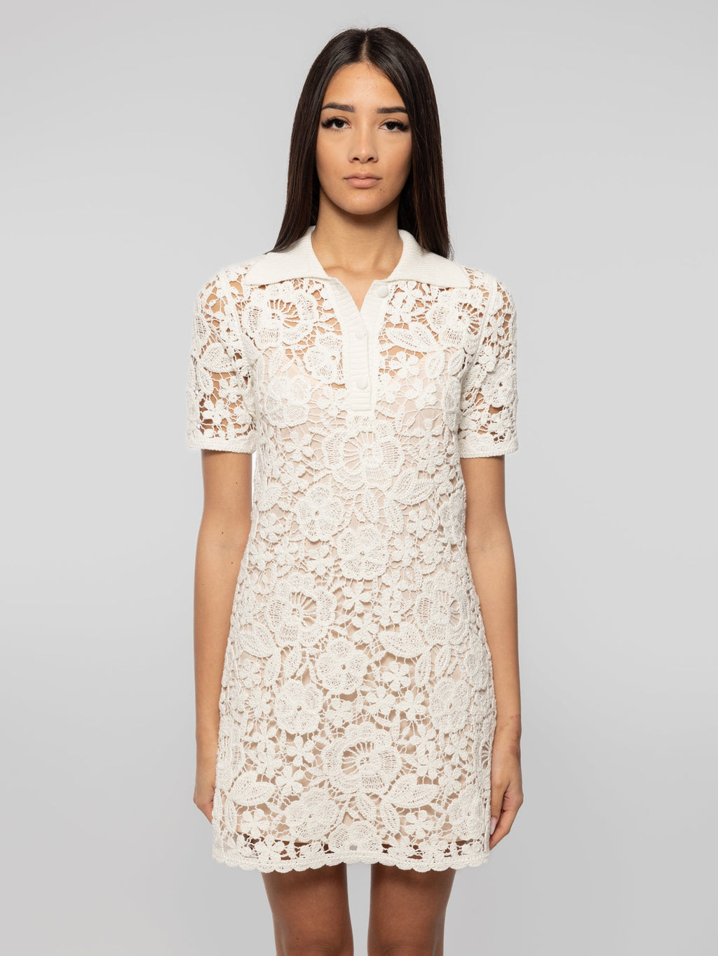 2026 New Arrival Abito in Pizzo Macramè Panna