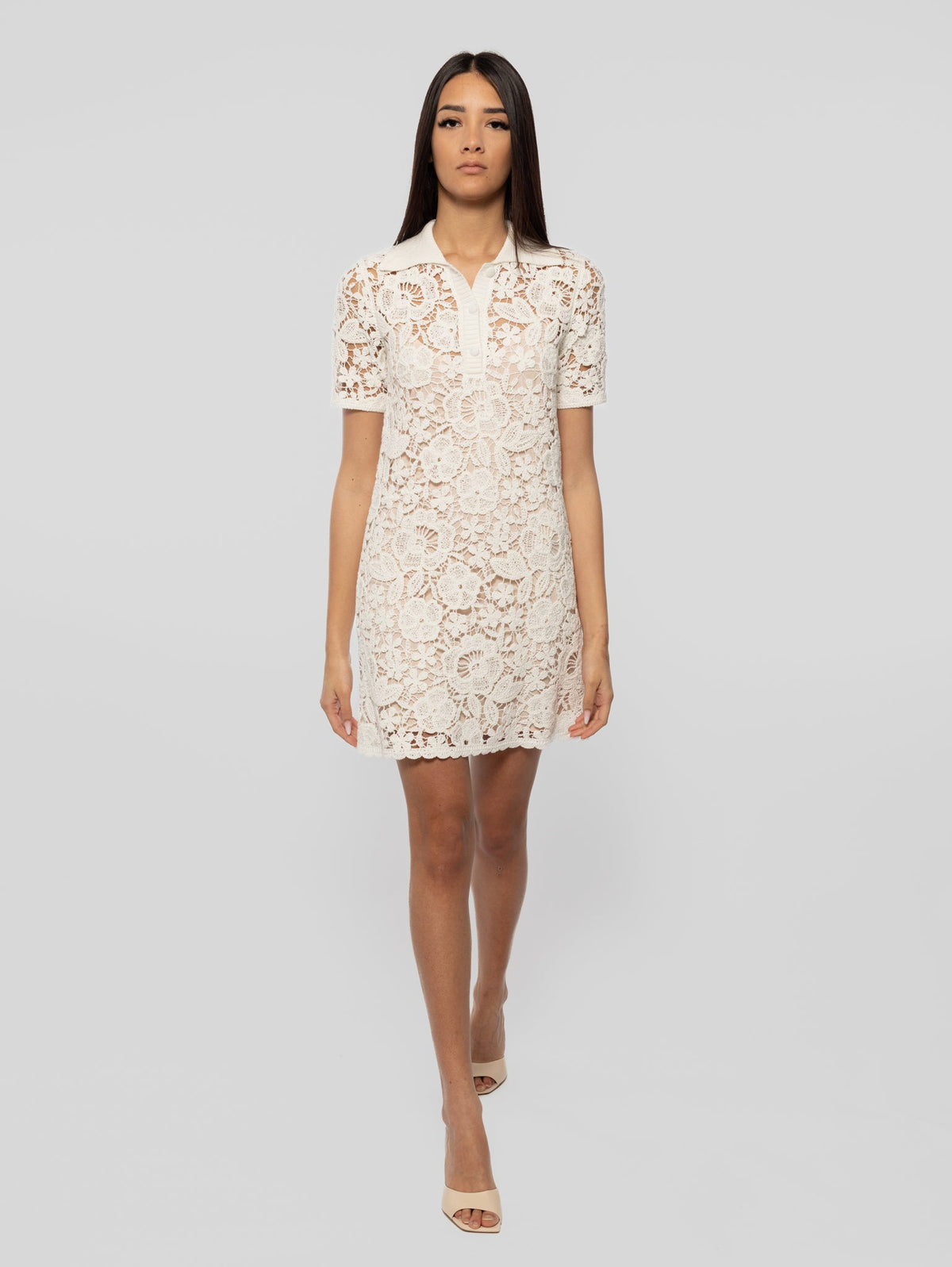 2026 New Arrival Abito in Pizzo Macramè Panna