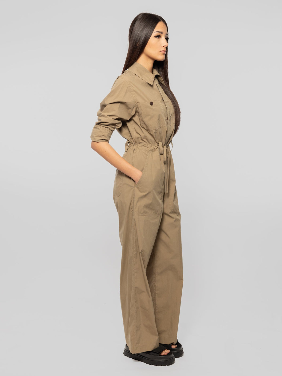 2026 New Arrival Tuta in Tessuto Leggero con Coulisse Verde