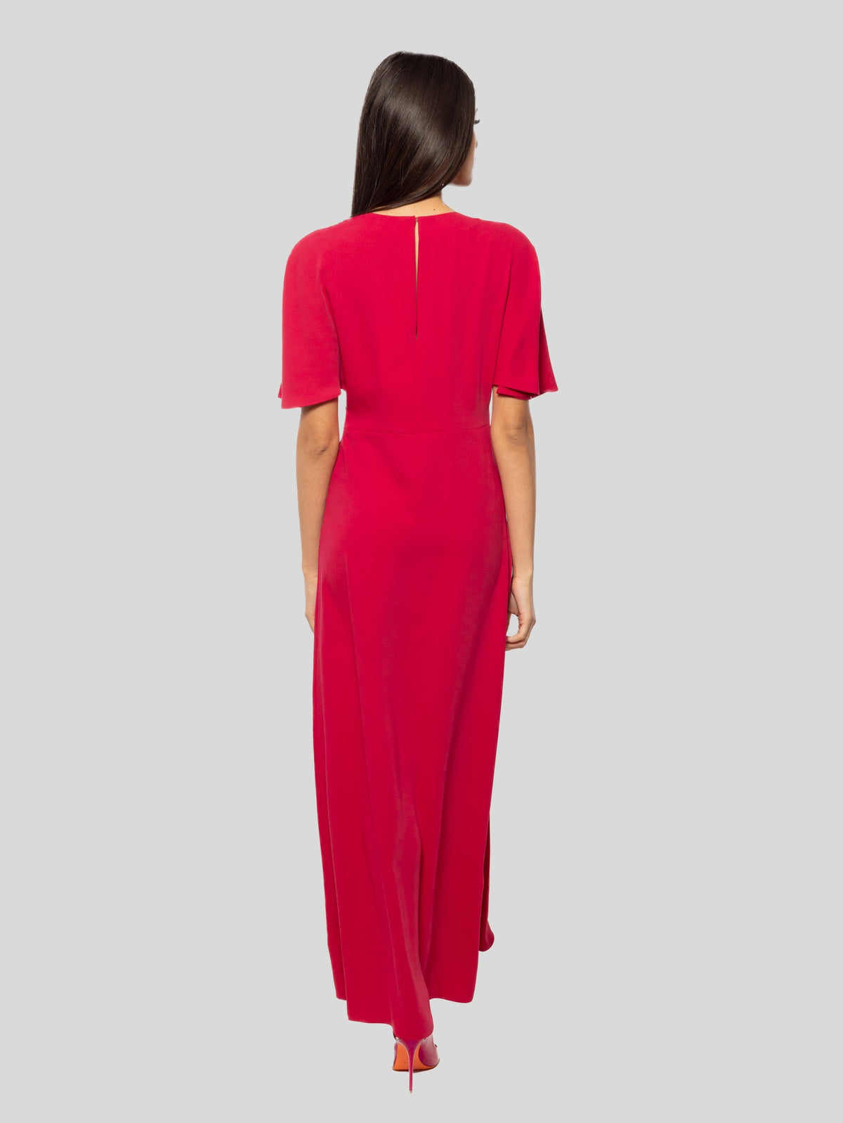 2026 New Arrival Abito Lungo con Spacco Laterale Rosso Scuro