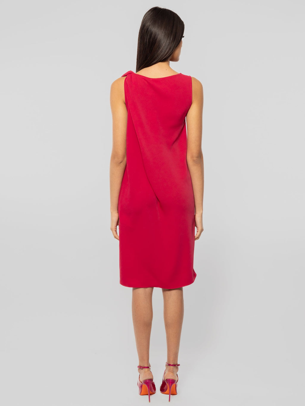 2026 New Arrival Abito in Cady con Torchon Rosso Scuro