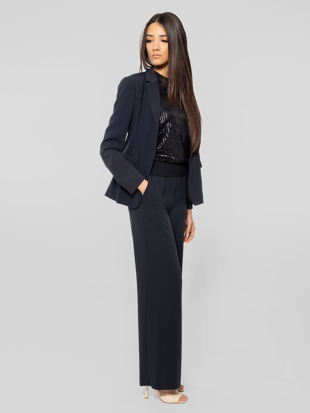 2026 New Arrival Giacca Monopetto in Cady Blu