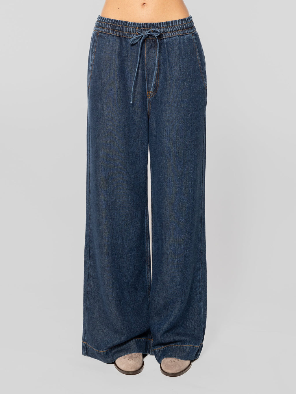 2026 New Arrival Pantaloni in Denim con Coulisse Blu