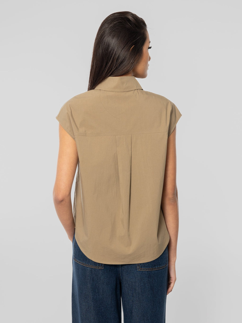 2026 New Arrival Camicia Over con Tasche Applicate Verde