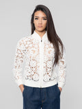 2026 New Arrival Bomber in Pizzo Macramè Panna