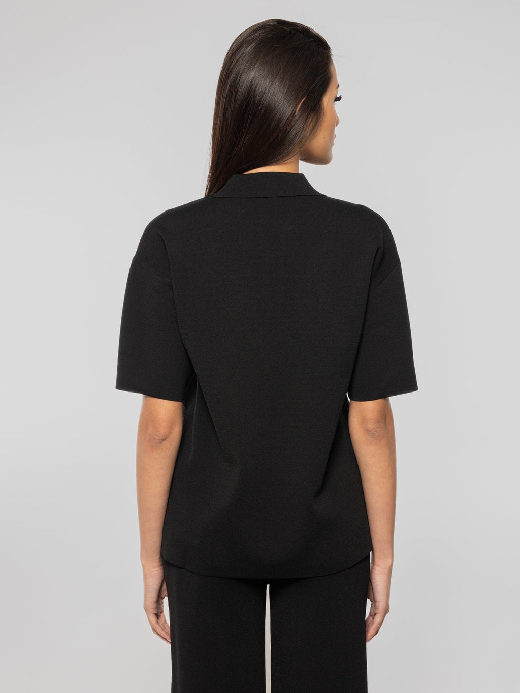 2026 New Arrival Polo in Maglia con Scollo a V Nero