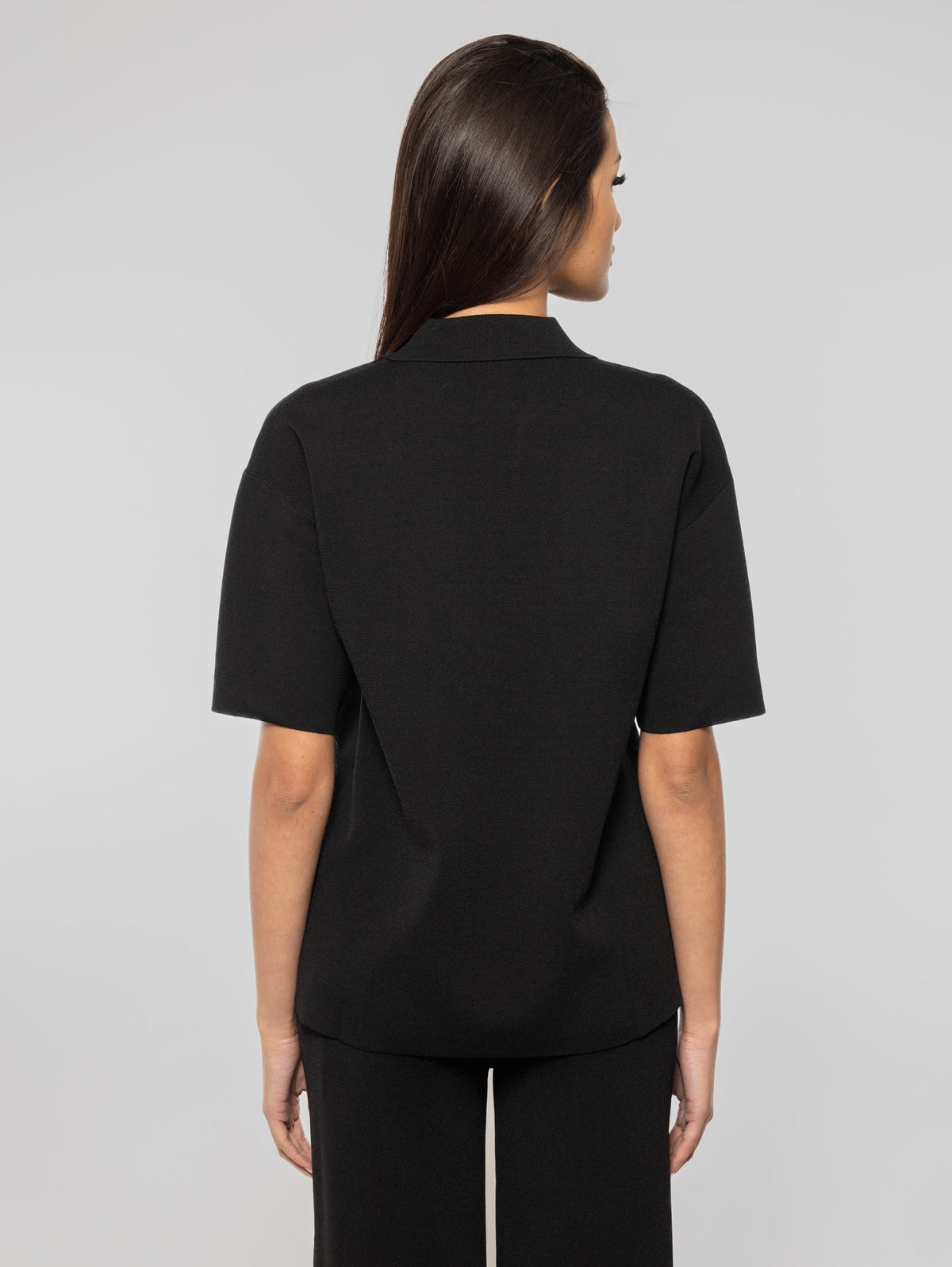 2026 New Arrival Polo in Maglia con Scollo a V Nero