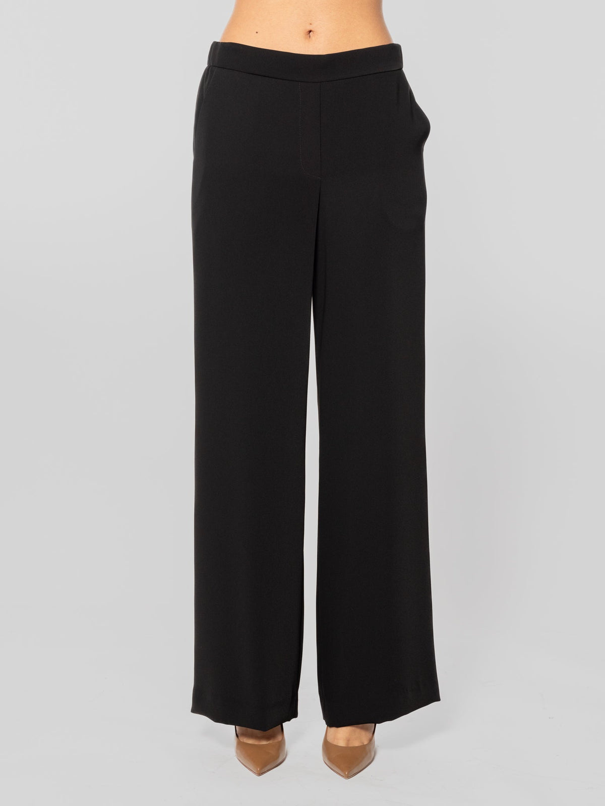 2026 New Arrival Pantaloni Palazzo in Cady Nero