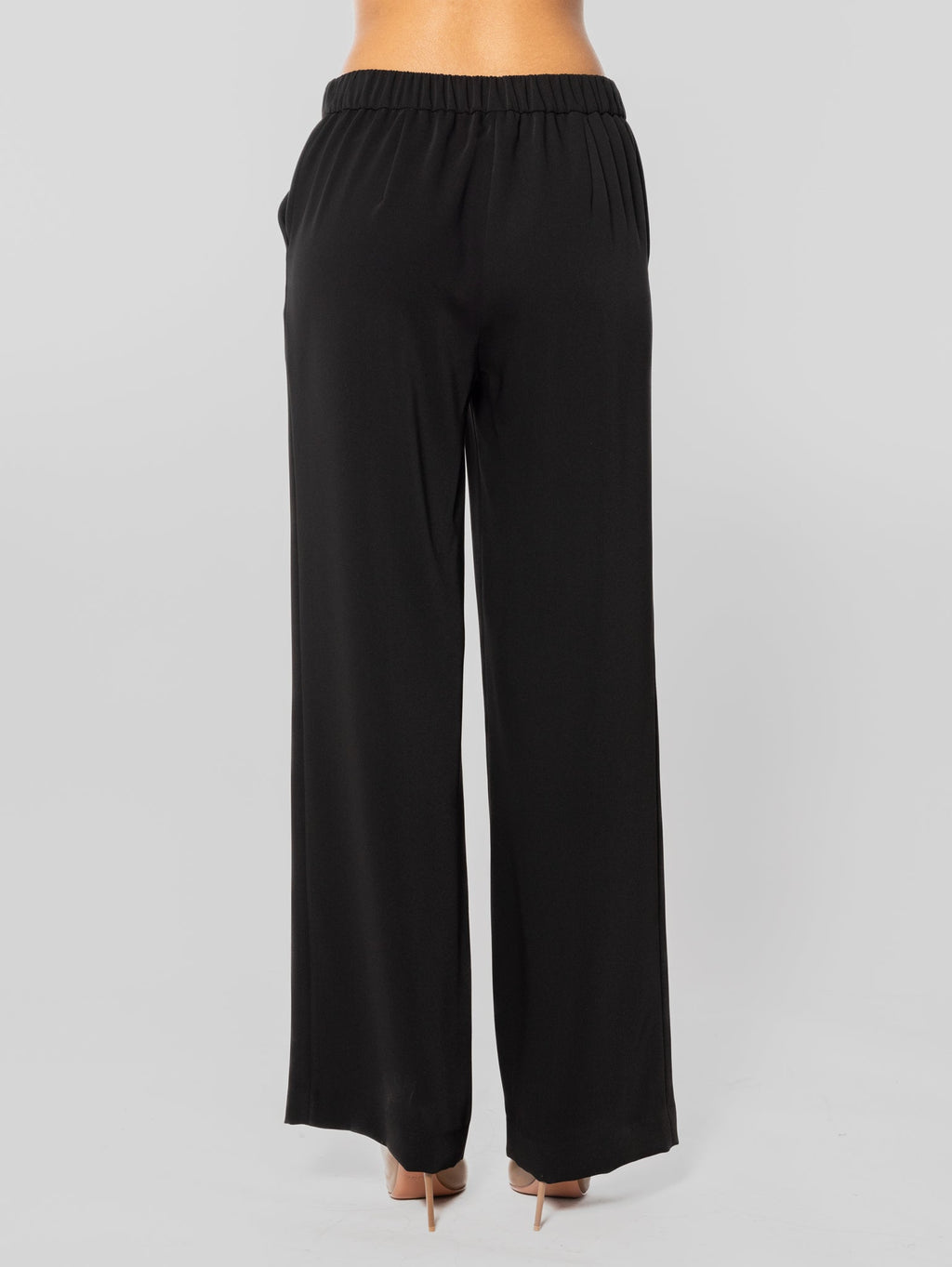 2026 New Arrival Pantaloni Palazzo in Cady Nero
