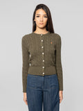 2026 New Arrival Cardigan in Cotone a Trecce Verde Oliva