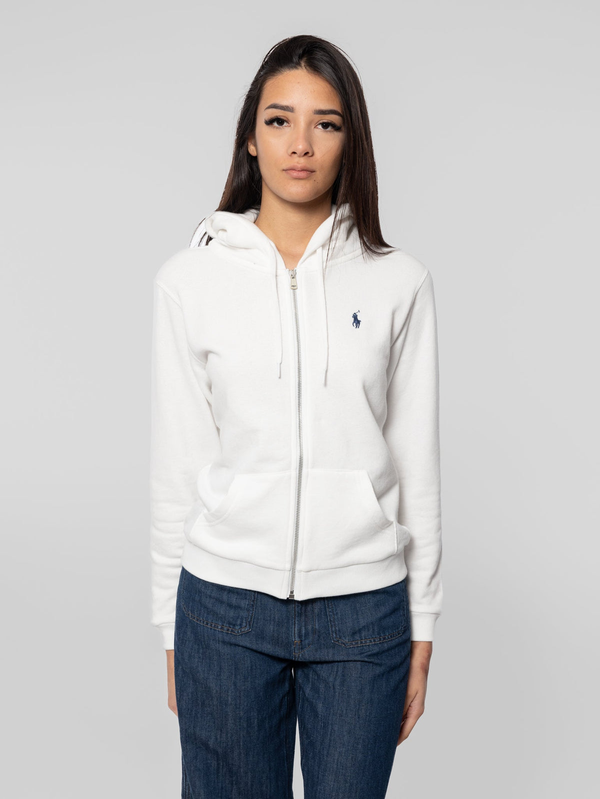 2026 New Arrival Felpa con Cappuccio in Cotone Loopback Bianco