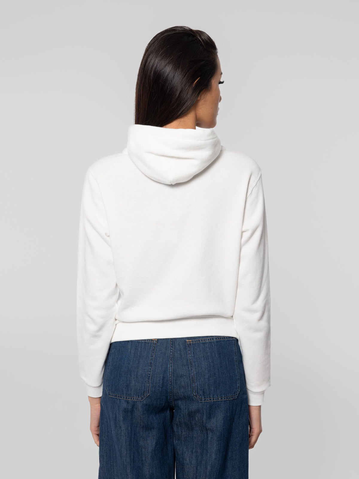 2026 New Arrival Felpa con Cappuccio in Cotone Loopback Bianco
