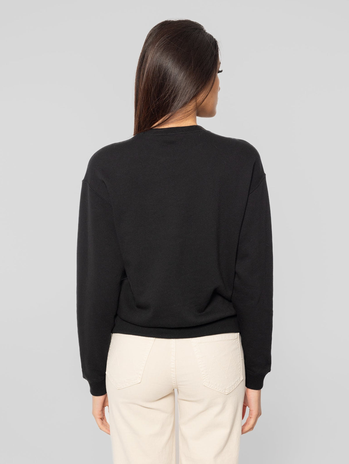 2026 New Arrival Felpa Girocollo in Cotone Loopback Nero
