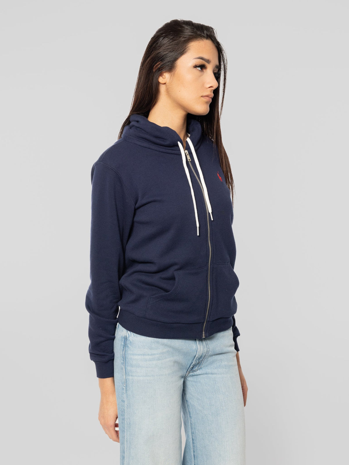 2026 New Arrival Felpa con Cappuccio in Cotone Loopback Blu