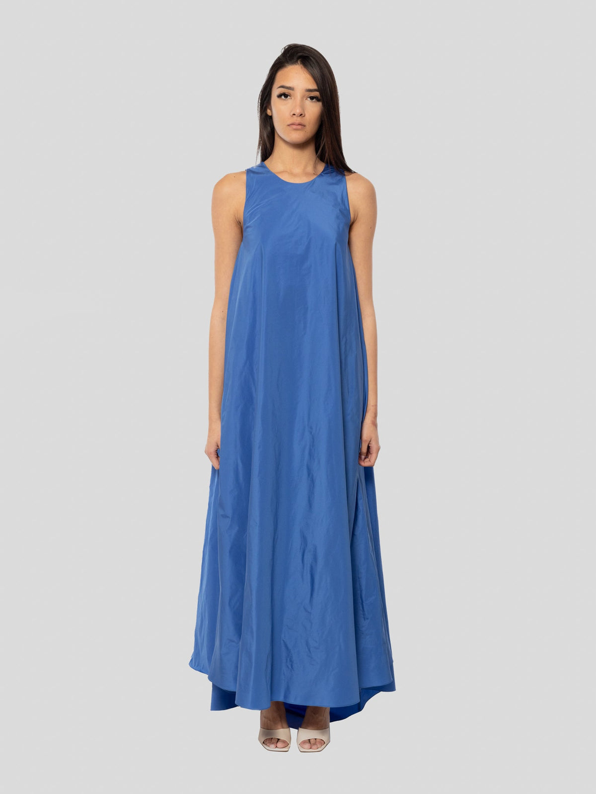 2026 New Arrival Abito Lungo in Taffet Blu Cielo