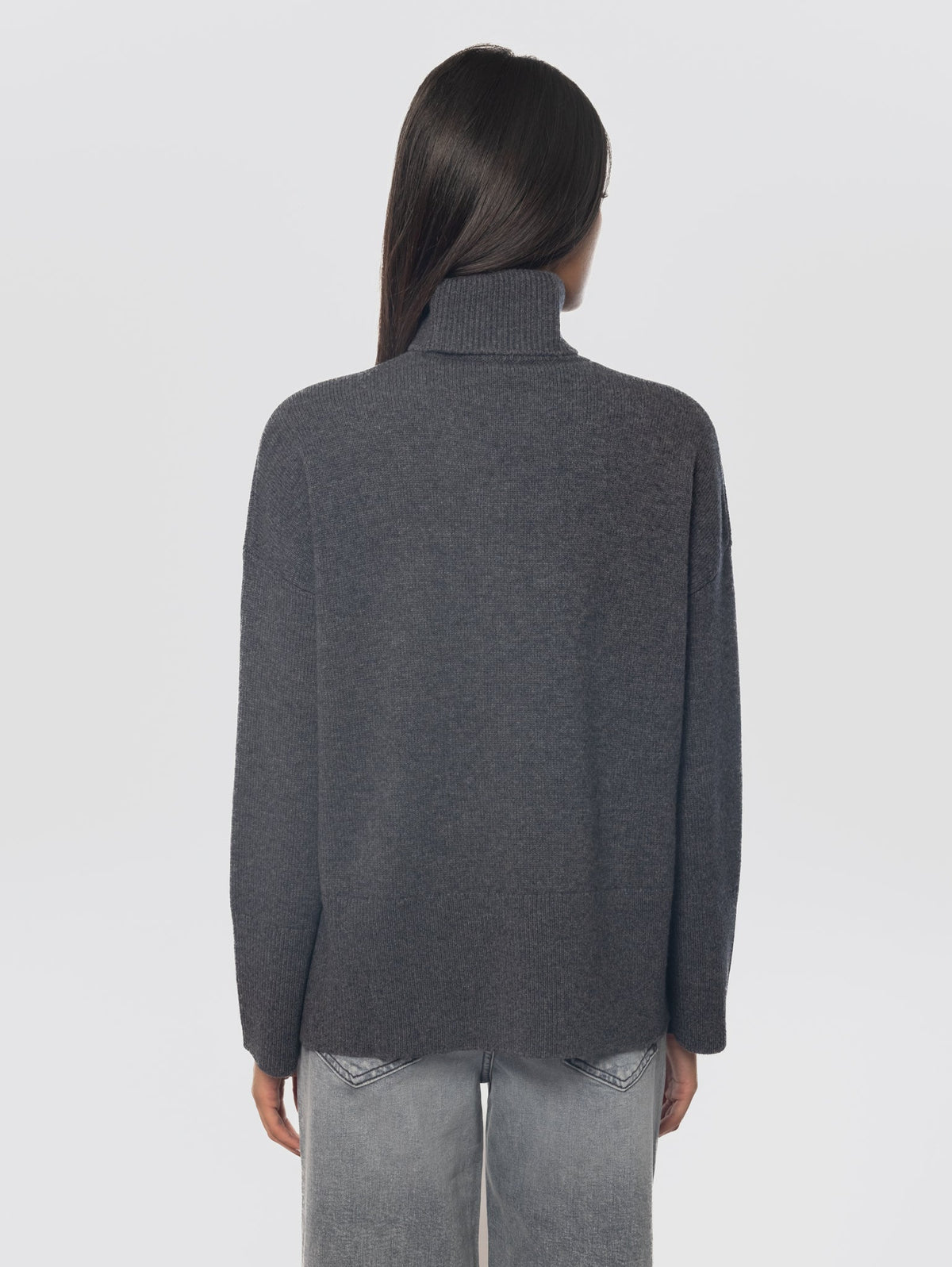 2026 New Arrival Maglia Collo Alto Oversize Grigio Scuro