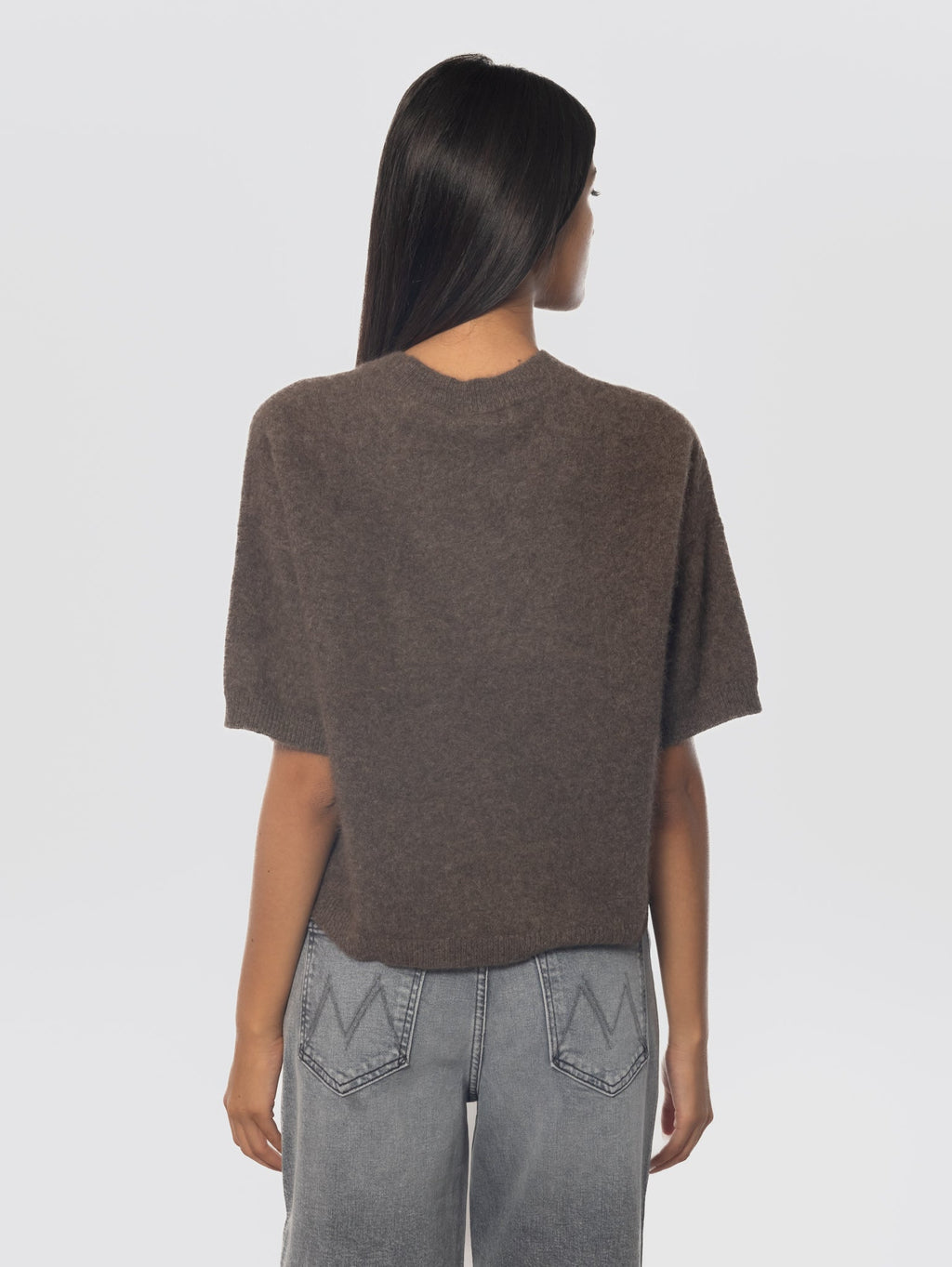 2026 New Arrival Maglia Girocollo in Racoon Castagna