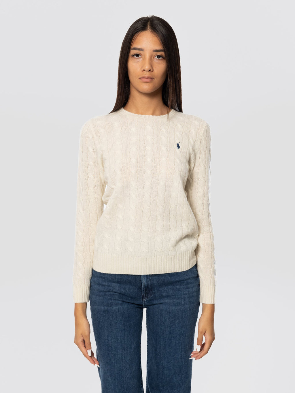 2026 New Arrival Maglia a Trecce in Misto Cashmere Crema