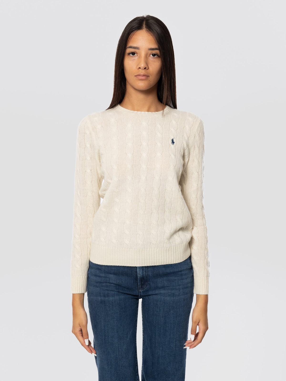 2026 New Arrival Maglia a Trecce in Misto Cashmere Crema
