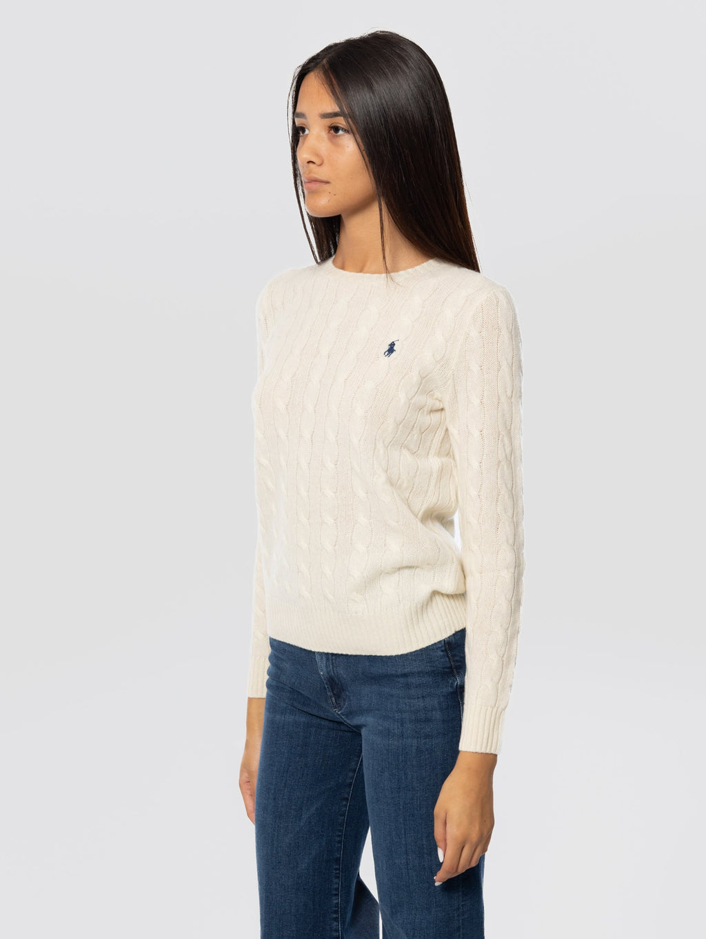 2026 New Arrival Maglia a Trecce in Misto Cashmere Crema