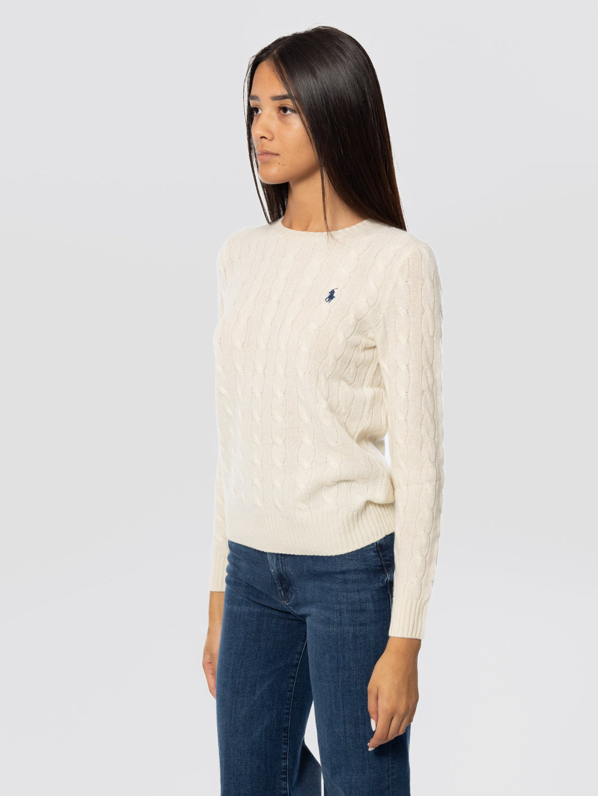 2026 New Arrival Maglia a Trecce in Misto Cashmere Crema