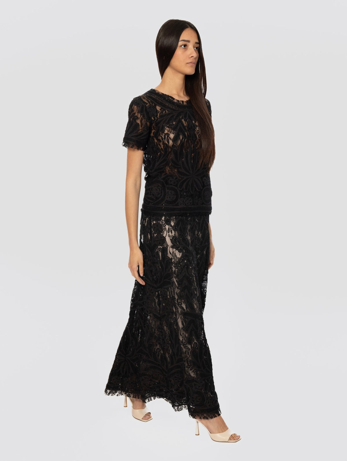 2026 New Arrival Blusa in Pizzo Macramè Nero