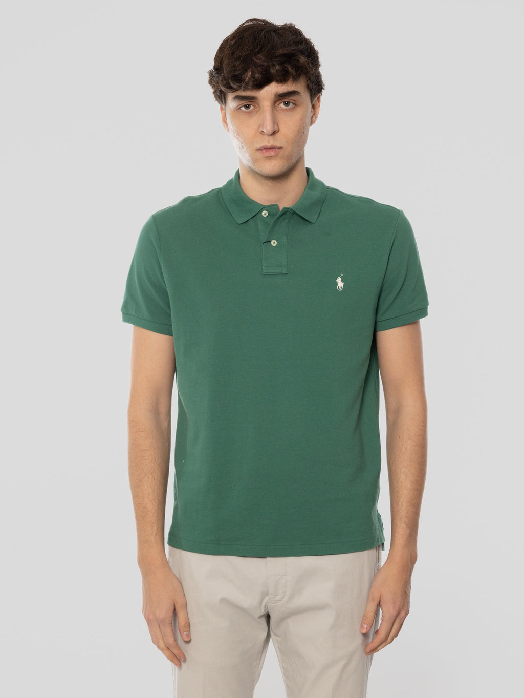 2026 New Arrival Polo Maniche Corte in Cotone Verde Antico