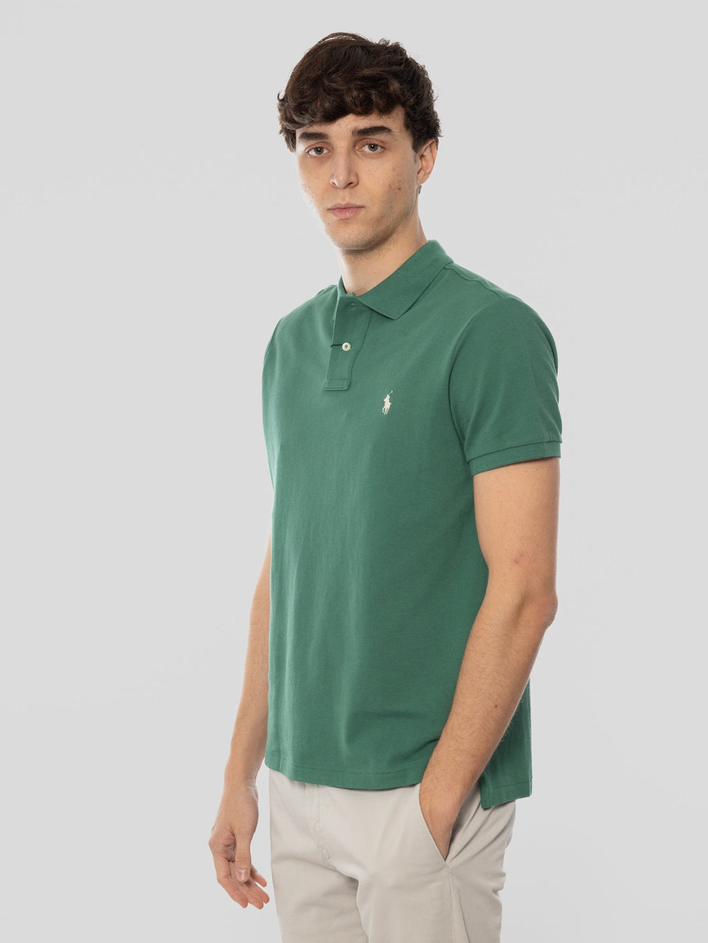 2026 New Arrival Polo Maniche Corte in Cotone Verde Antico