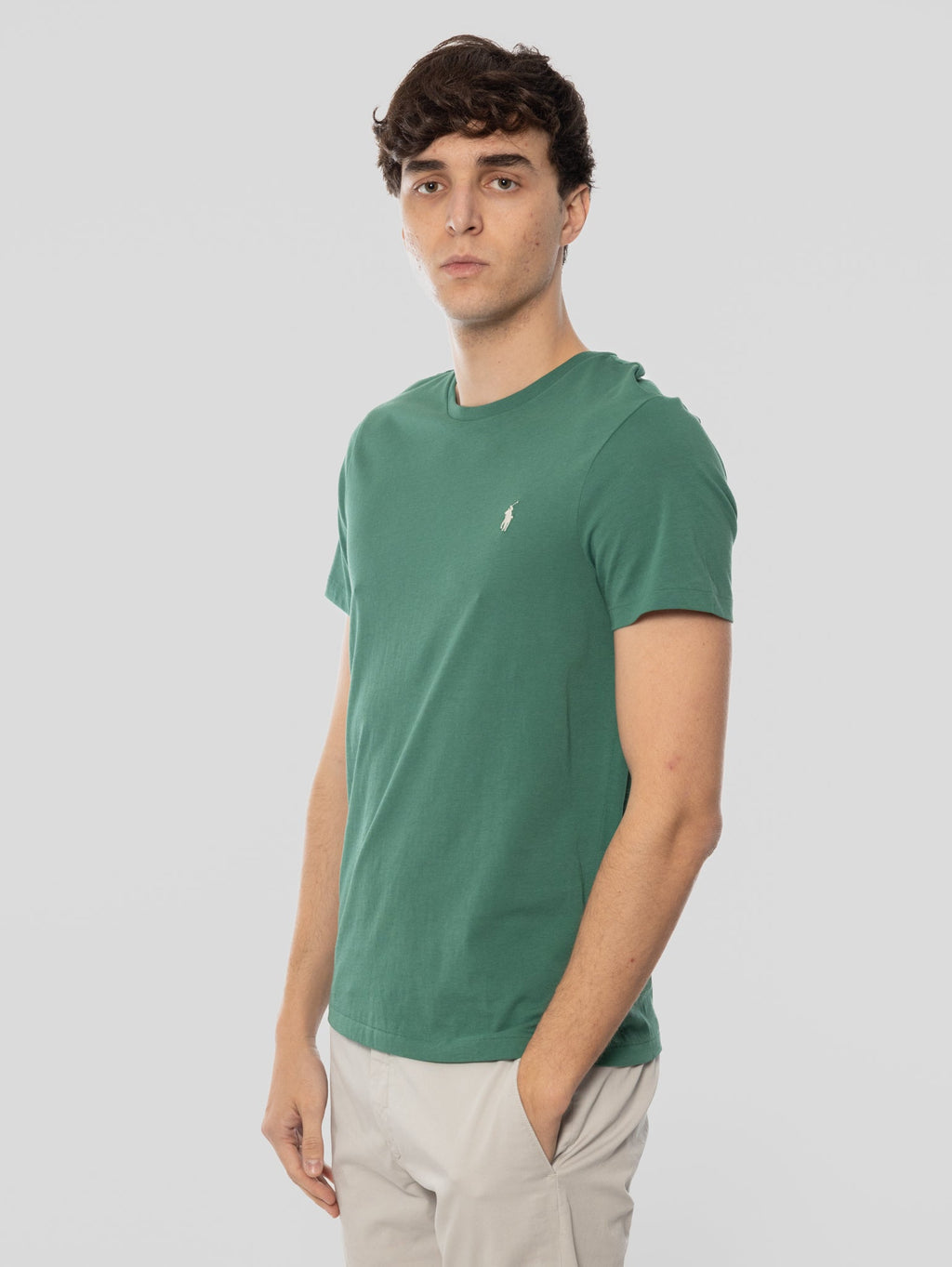 2026 New Arrival T-shirt Girocollo Custom Slim Fit Verde
