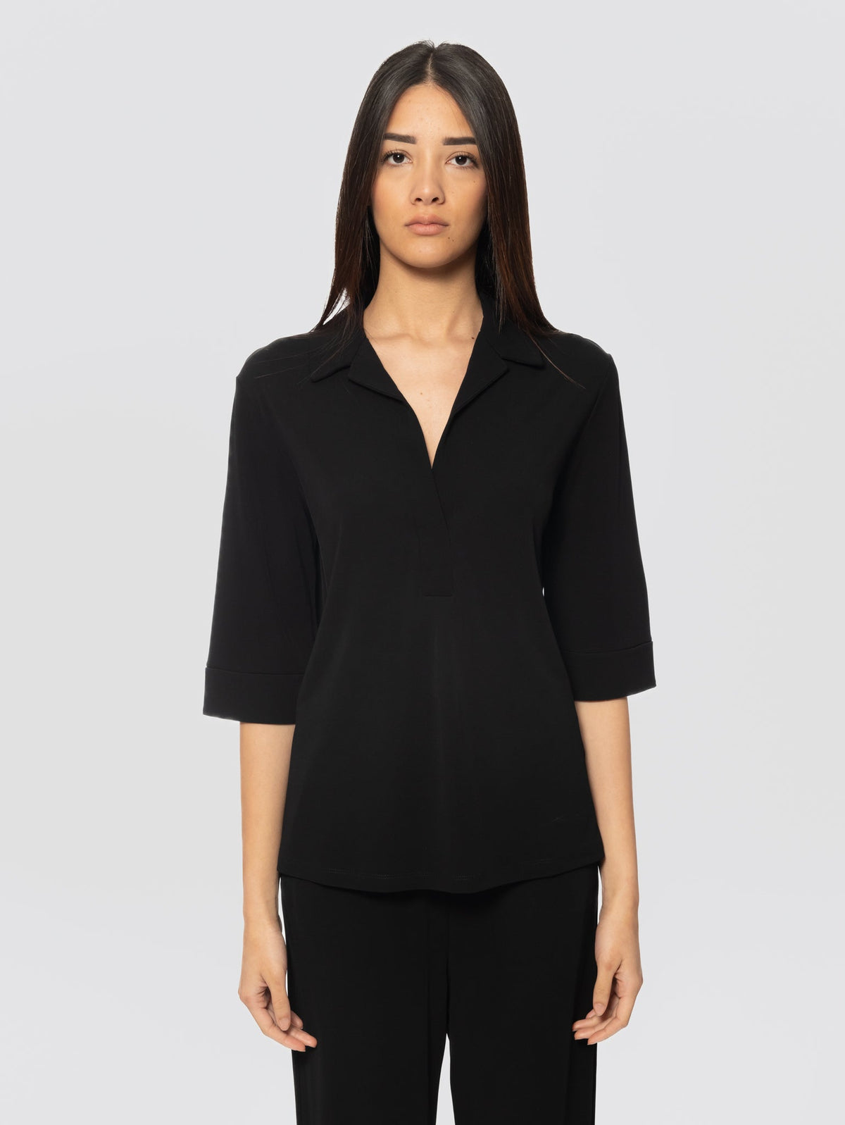 2026 New Arrival Blusa in Jersey Stretch Nero