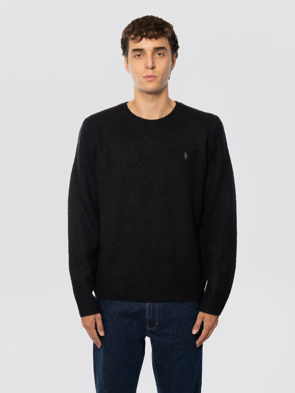 2026 New Arrival Maglia Girocollo in Soffice Misto Alpaca Nero