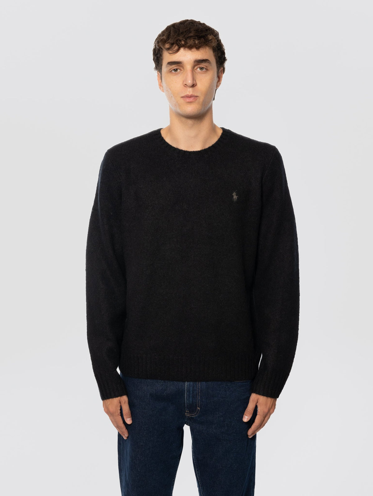 2026 New Arrival Maglia Girocollo in Soffice Misto Alpaca Nero